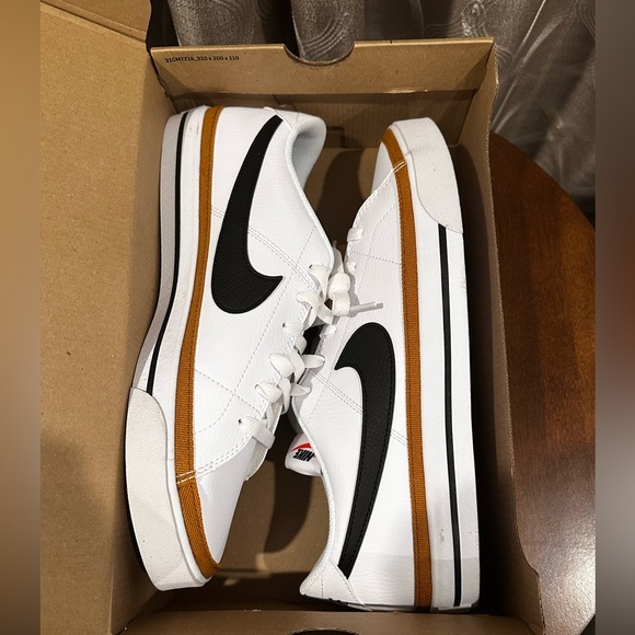 Nike Court Legacy Men’s Size US 11 Shoes DH3162 - 100 White Black Desert Ochre - Picture 6 of 7